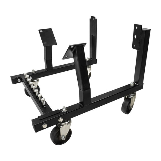 Proflow PFE-EN10139 Engine Dolly Cradle Heavy Duty Suit GM LS Engines 4'' Cast Iron Wheels 40mm Square Tube Black Powder Coated Kit