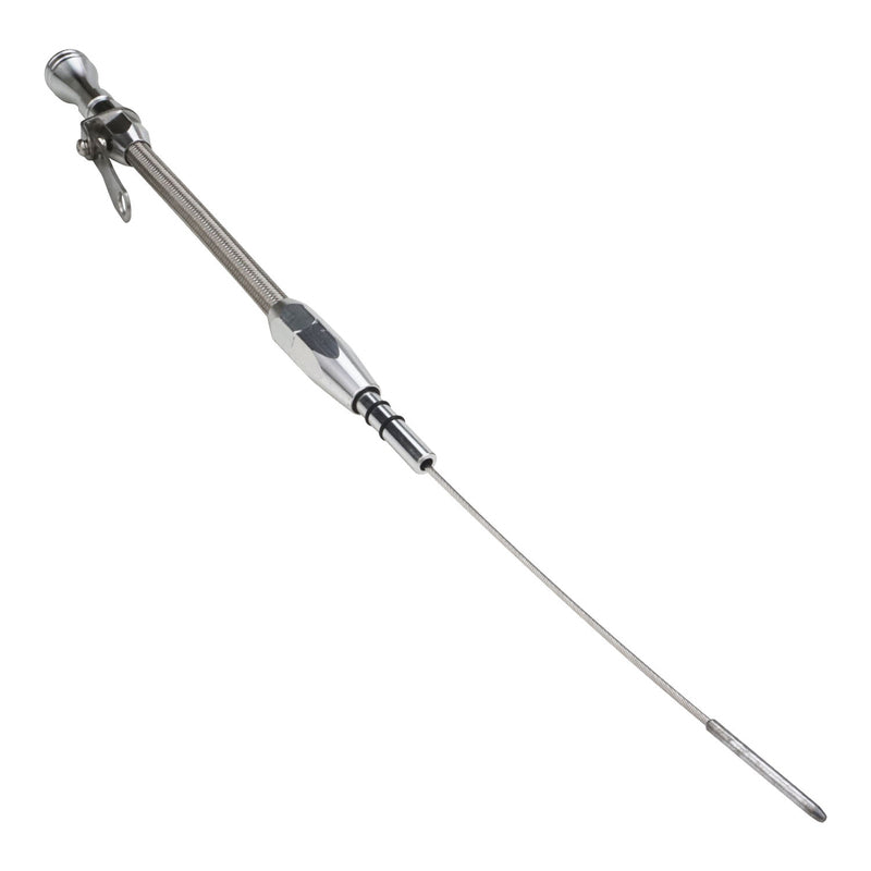 Proflow PFE-R5111 Engine Dipstick Braided Stainless Steel Tumble Polished Press-In For Ford Small Block Windsor Each