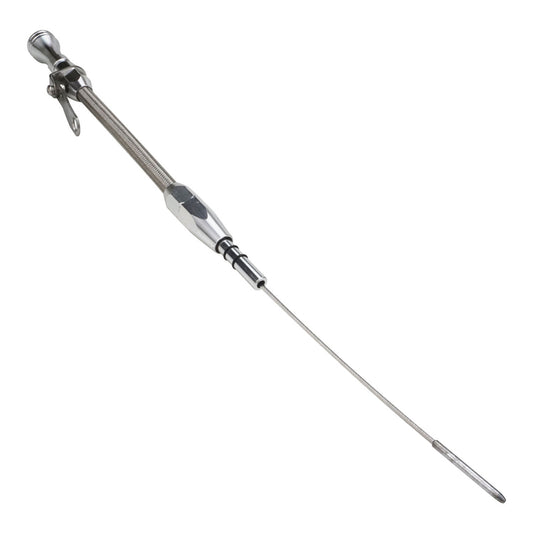 Proflow PFE-R5111 Engine Dipstick Braided Stainless Steel Tumble Polished Press-In For Ford Small Block Windsor Each