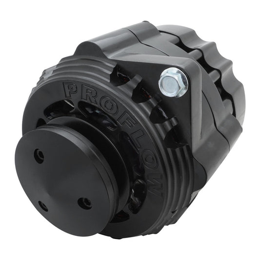 Proflow PFEPM8106BK Alternator Power Spark Billet Housing 170 Amp V-belt & 6-Groove Pulley Black Anodised Universal