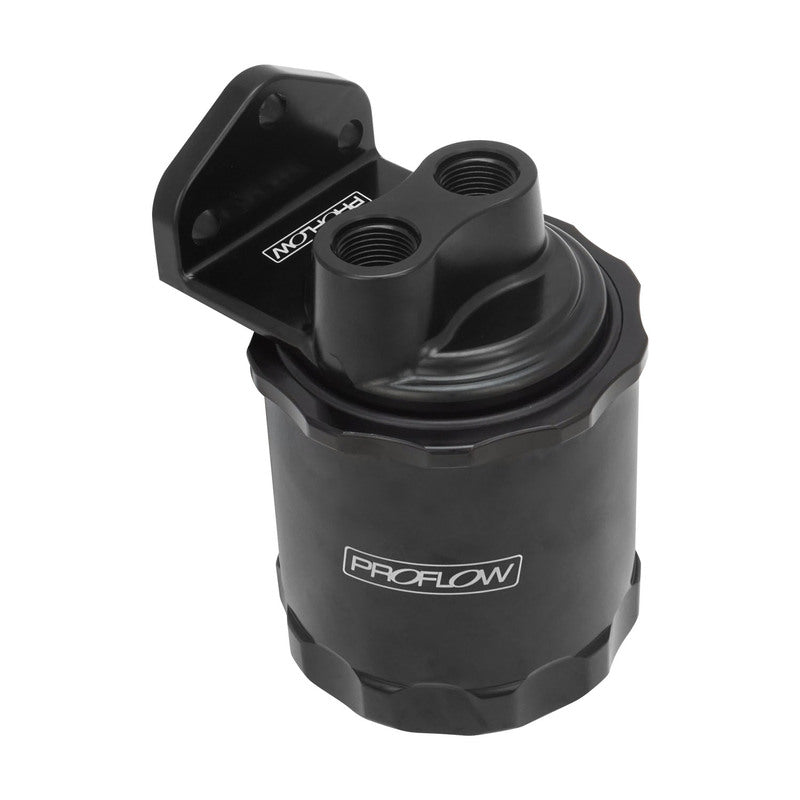 Proflow PFEOS-OB2090-HPB Remote Oil Filter Head Billet 3/4''-16 Thread With Billet Filter -08AN ORB Black Anodised Kit