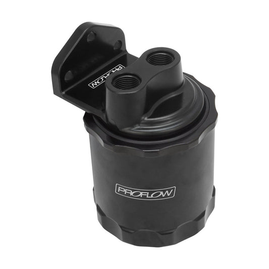 Proflow PFEOS-OB2090-HPB Remote Oil Filter Head Billet 3/4''-16 Thread With Billet Filter -08AN ORB Black Anodised Kit