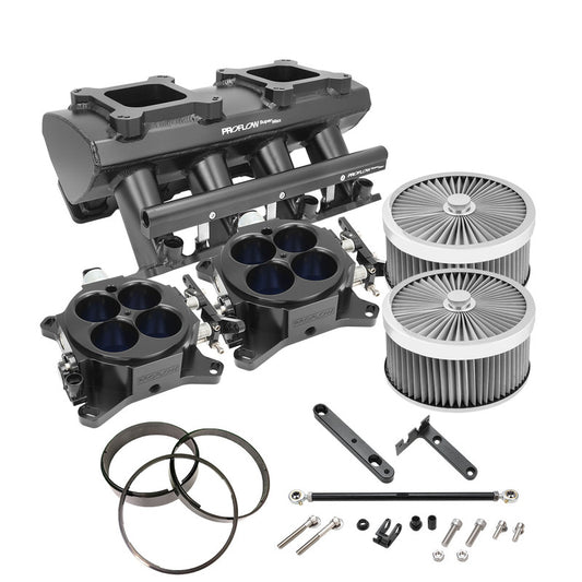 Proflow PFEM63238-KIT-S SuperMax Intake Manifold Kit Tunnel Ram For Holden Commodore LS1/LS2 EFI 4150 Fabricated Silver kit