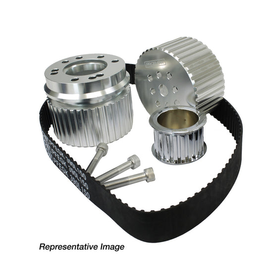 Proflow PFEGK80253 Gilmer Belt Drive Kit BB Chevrolet with Short Water Pump Billet Aluminium Clear Anodised