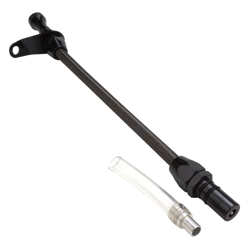 Proflow PFE-R5006BK Transmission Dipstick Braided Stainless/Black Steel Bellhousing Mount 700R4 4L60E Each