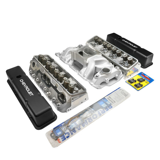 PFEM7501-HEADS Proflow Cylinder Head AirMax 180 & Intake Kit Manifold AirMax Aluminium Natural Square Bore For Chevrolet Small Block