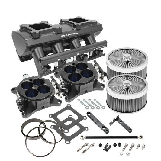 Proflow PFEM63248-KIT-S SuperMax Intake Manifold Kit Tunnel Ram For Holden Commodore LS3/L92 EFI 4150 Fabricated Silver Kit