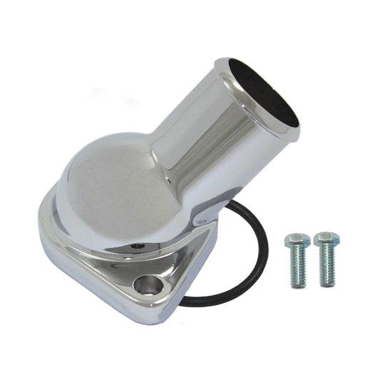 Proflow PFETH-R7287-O Aluminium Water Neck For Chevrolet Straight O'Ring Style Chrome