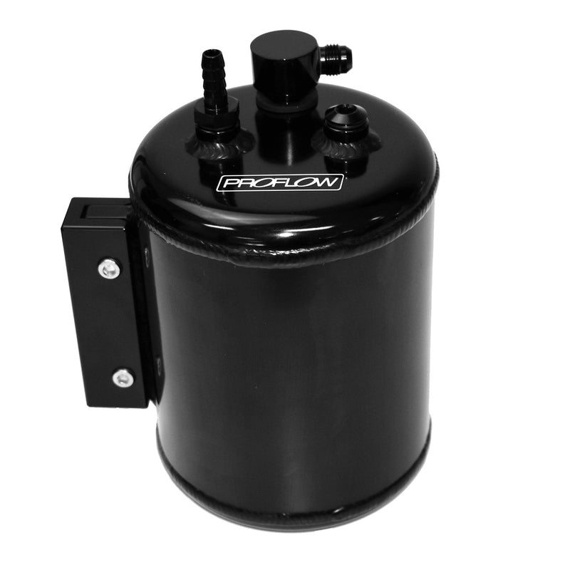 Proflow PFEVT500BK Brake Vacuum Reservoir Tank Fabricated Aluminium 126mm Diameter Check Valve & Hardware Black Anodised