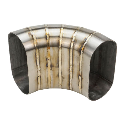 Proflow PFESS-PCVW350-90 Pie Cut Welded Oval Tube Vertical 304 Stainless Steel 3.5 in. 90 deg