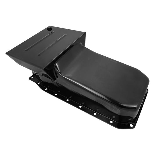 RTS RTS-2201-1PC Oil Pan SB Chev 1 Piece Rear Main Seal 427 Stroker Steel Black Windage Tray Crank Scraper Right Side Dip Stick HQ-WB Holden each