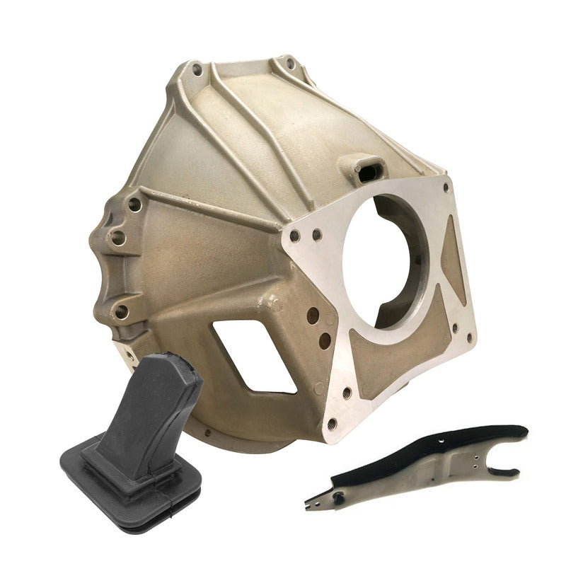 RTS RTS-BH001-KIT Bellhousing Package Aluminium Natural Clutch Fork Fork Dust Boot 164T SB Ford 289 302 351W 351C Toploader Single Rail Gearbox Kit