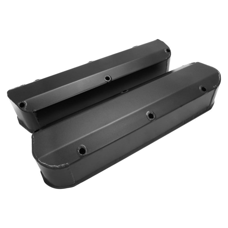 Proflow PFEVC-6344 Valve Covers Tall Fabricated Aluminum Black Powder Coated For Ford Small Block 289 302 351W No Breather Hole Pair