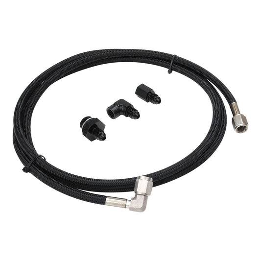 Proflow PFESSH-3LS72 Pressure Gauge Installation Kit Stainless Braided Black GM For Holden Commodore LS Engines w/ 72 in. AN4 Hose