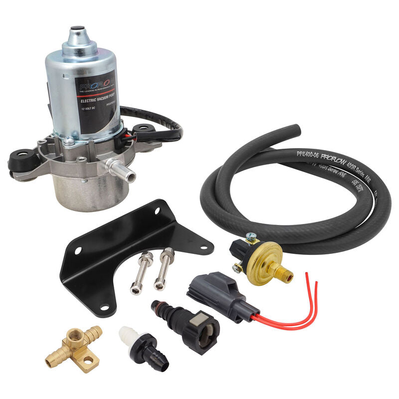 Proflow PFEVPUP28-KIT Universal Electric Brake Vacuum Pump Kit UP28 Vacuum Pump 12V Switch Steel Bracket Check Valve Hose