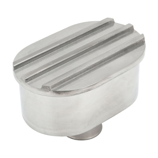 Proflow PFEVCA-002-P Valve Cover Breather Push-In Oval Aluminium Polished Finned