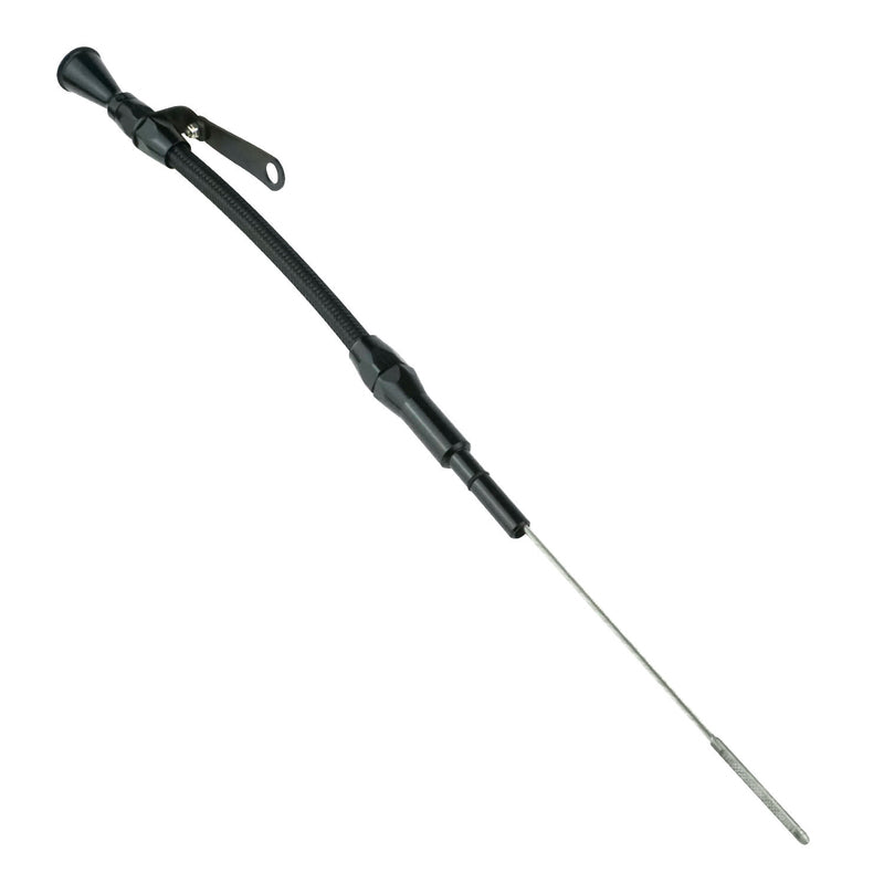 Proflow PFE-XED-5018 Engine Dipstick Braided Stainless Steel Black Billet Handle Dart SHP Block SB For Chevrolet
