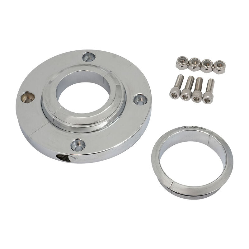 Proflow PFESTCFM Universal Chrome Aluminium Steering Column Floor Mount Plate Kit