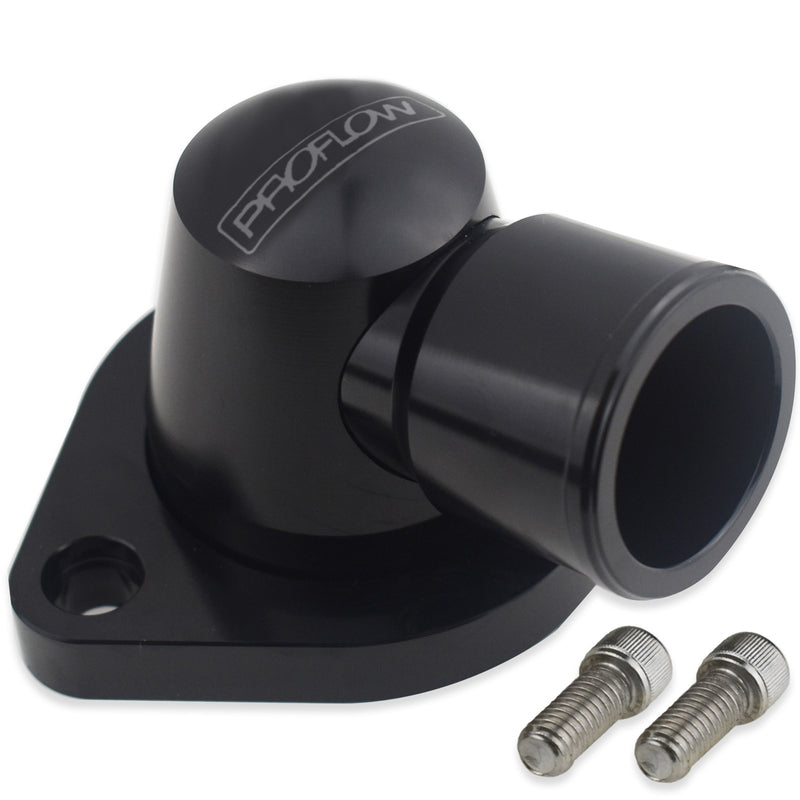 Proflow PFETH-814BK Water Neck Billet Aluminium Black Anodised 90 Degree Swivel SB & BB For Chrysler