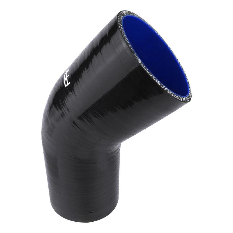 Proflow PFES202-150-200B Hose Tubing Air intake Silicone Reducer 1.50in. - 2.00in. 45 Degree Elbow Black