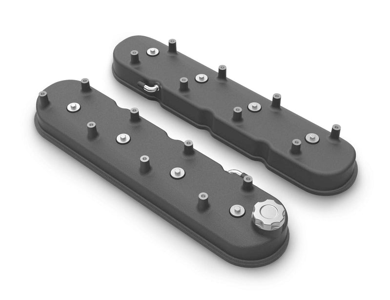 Proflow PFEVC-8578BK Valve Covers For Holden/Chev Commodore LS Cast Aluminium With Coil Mounting Post Black Set