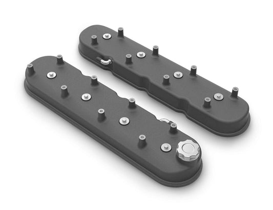 Proflow PFEVC-8578BK Valve Covers For Holden/Chev Commodore LS Cast Aluminium With Coil Mounting Post Black Set