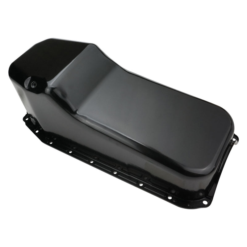 RTS RTS-25-9092BK Oil Pan Sump Steel Black Finish Replacement SB Chev Holden 2-Piece Rear main Driver Side Dipstick Each