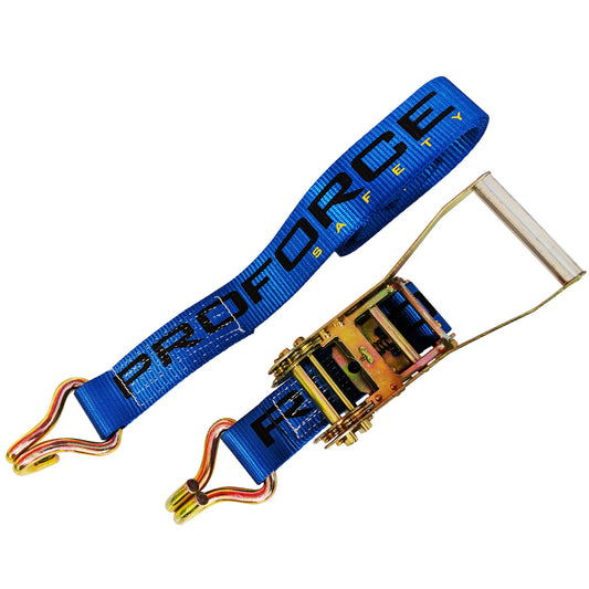 Proforce Safety PFS-3510 Proforce Tie-Downs Straps Ratcheting 2 in. x10 ft Short Handle Blue