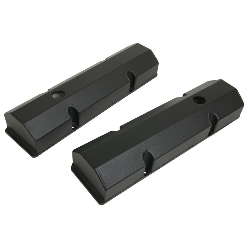Proflow PFEVC-4411 Valve Covers Tall Fabricated Aluminum Black Powder Coated For Chevrolet Small Block Pair
