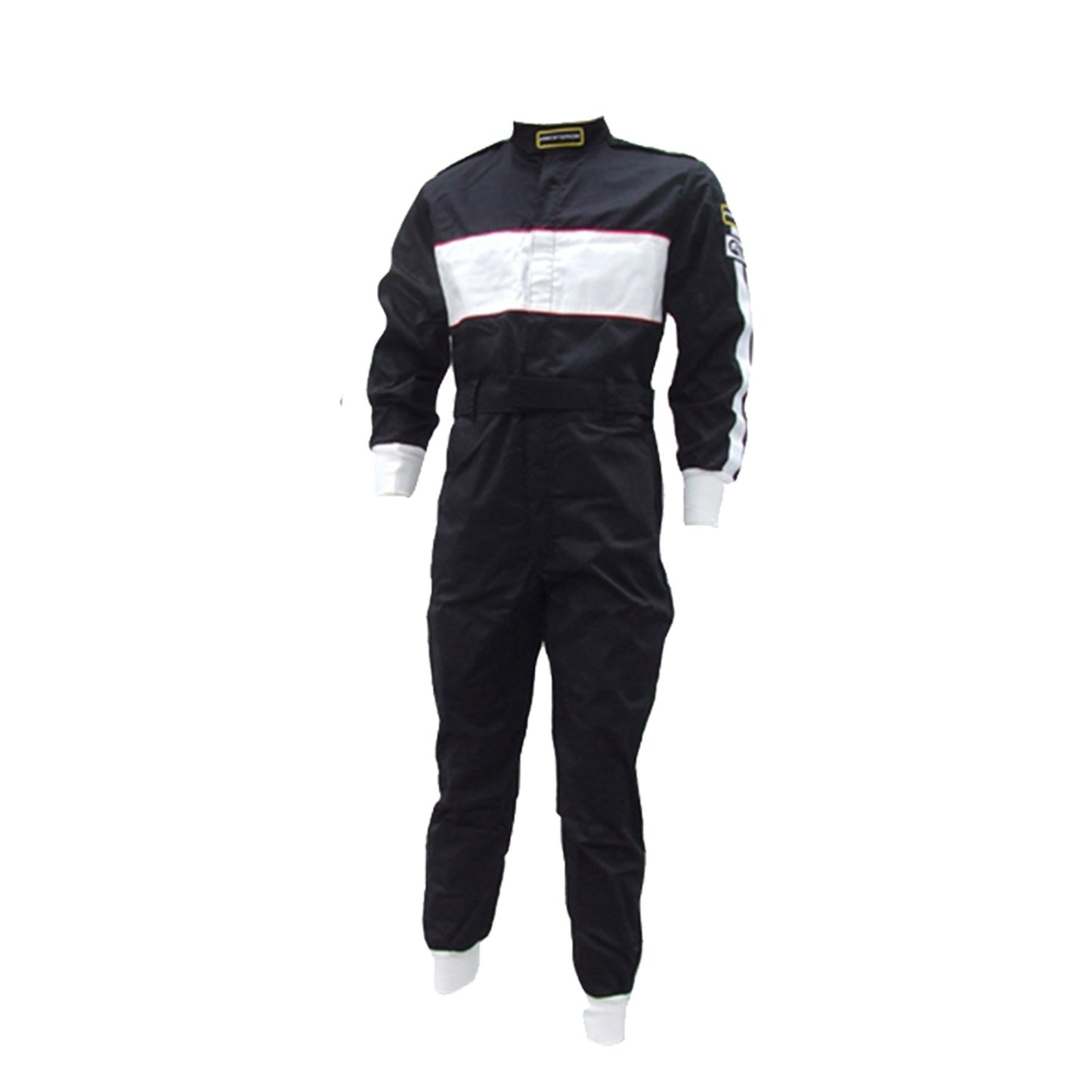 Proforce Safety PFS-4372-S-BK Proforce Pro 1 Driving Suit SFI 3.1A/1 Fire Retardant Racing Suit 1-Piece Single Layer Pyrovatex Small Black/White Stripe Each