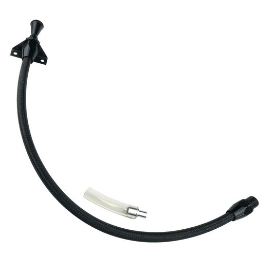 Proflow PFE-XTD-3727FM Transmission Dipstick Braided Stainless Black Billet Handle Firewall Mount For Chrysler 727 Each