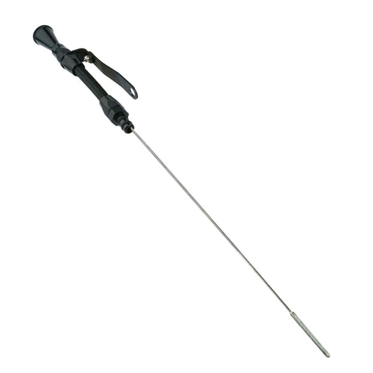 Proflow PFE-XED-5002 Engine Dipstick Braided Stainless Steel Black Billet Handle For Chevrolet Passenger Side Small Block
