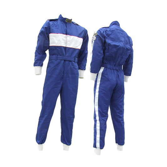 Proforce Safety PFS-4372-S-BU Proforce Pro 1 Driving Suit SFI 3.1A/1 Fire Retardant Racing Suit 1-Piece Single Layer Pyrovatex Small Blue/White Strip Each