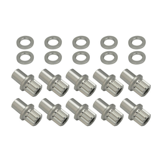 Street Pro Wheels STP-WN6000K10-SIL-O Street Pro Wheel Lug Nut & Washer Kit 1/2''-20 Open Cold Forged Billet Aluminium 0.850" Shank Silver Set of 10