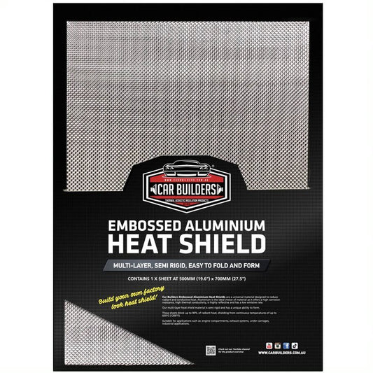 Car Builders Embossed Heat Shield 500mm x 700mm