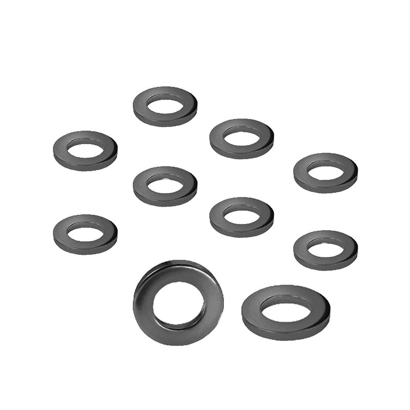 Street Pro Wheels STP-WN5481-BLK-10 Street Pro Wheel Lug Nut Washers Black Mag Wheel Lug Nut Washers Set of 10 2.8mm T / 27mm OD
