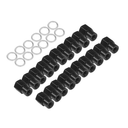Street Pro Wheels STP-WN5102K20-BLK Wheel Lug Nut kit Black Medium Mag Length 1.38 7/16 0.55 Shank Set of 20