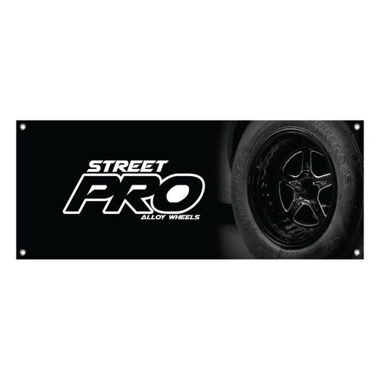 Street Pro Wheels STPBANNER25 Vinyl Banner 2500mm x 1000mm Street Pro Logo Each