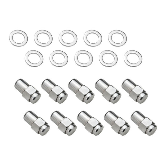 Street Pro Wheels STP-WN5100K10-CHM Wheel Lug Nut Kit, Chrome Dome Medium Mag Length 1.38 1/2 0.55 Shank Set of 10