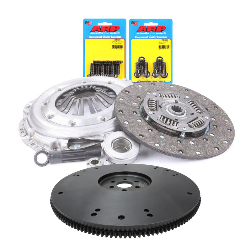 RTS RTS-FW002-28096-BLK Clutch & Billet Black Flywheel Assembly Heavy Duty Clutch Kit For Ford V8,Multi Bolt Pattern 10-Spline 1 1/16 in. Diameter Shaft 11 in. Dia