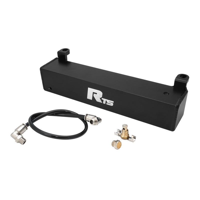 RTS RTS-TCC-GMPG-BK Transmission Overflow Catch Can GM Powerglide Rectangular 600ml Capacity Aluminium Black Powdercoated