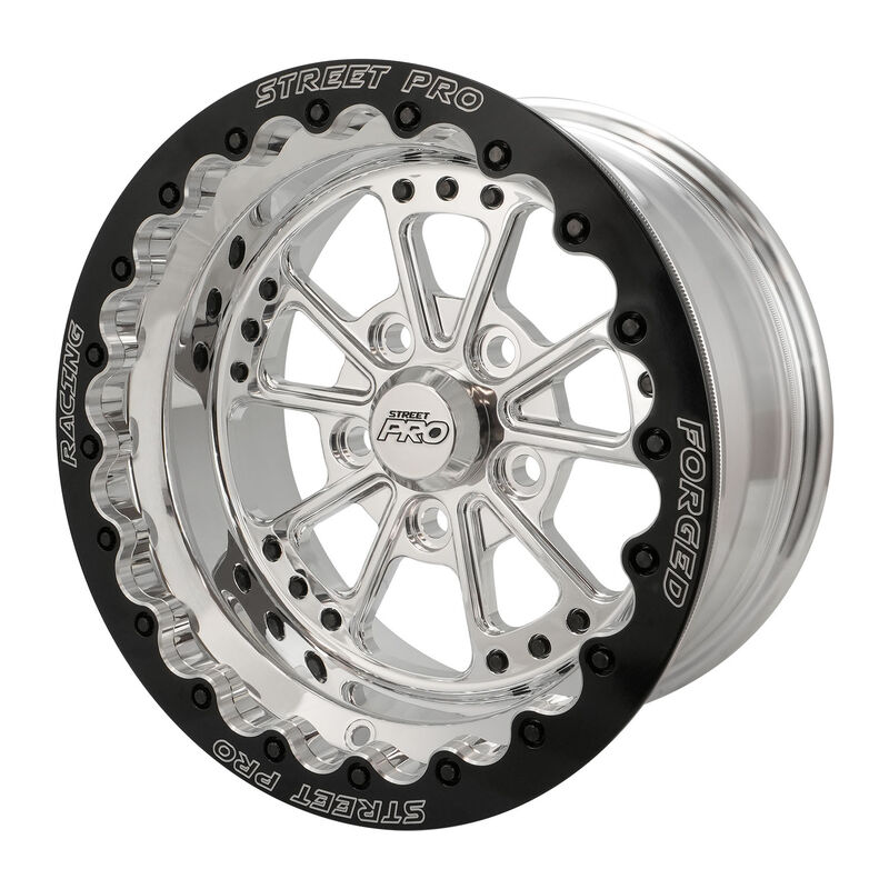 Street Pro Wheels STP009-BL158000-POL Street Pro 009 Series Forged Wheel Rear Beadlock 15x8'' / 3.50'' Backspace (-25) / 5x4.75" Bolt Circle Chevrolet Polished