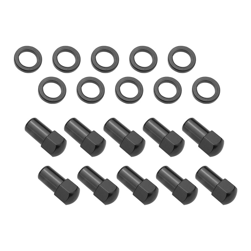 Street Pro Wheels STP-WN5110K10-BLK Wheel Lug Nut Kit Black Street Pro 007 Dome head length 1.70 1/2 1.00 inch shank Set of 10