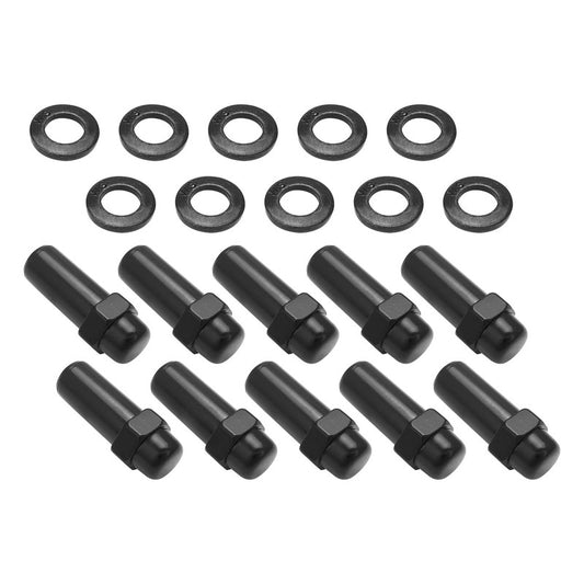 Street Pro Wheels STP-WN5122K10-BLK Wheel Lug Nut Kit Black Cragar Weld SST Mag Length 2.125 7/16 1.380 inch Shank Set of 10