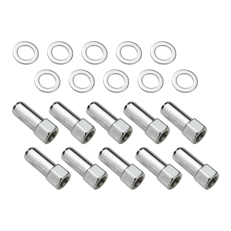 Street Pro Wheels STP-WN5125K10-CHM-O Wheel Lug Nut Kit Chrome Cragar Weld SST Open End Mag Length 1.91 M12 x 1.5 1.380 inch Shank Set of 10
