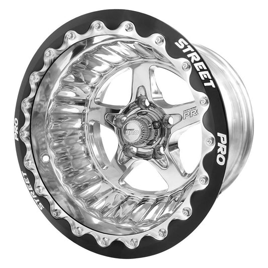 Street Pro Wheels STP002-BL151000F-POL Street Pro ll Convo Pro Wheel Polished Black Machined Bead Lock Style 15x10' For Ford Bolt Circle 5x 4.50''' (-25) 4.50'' Back Space