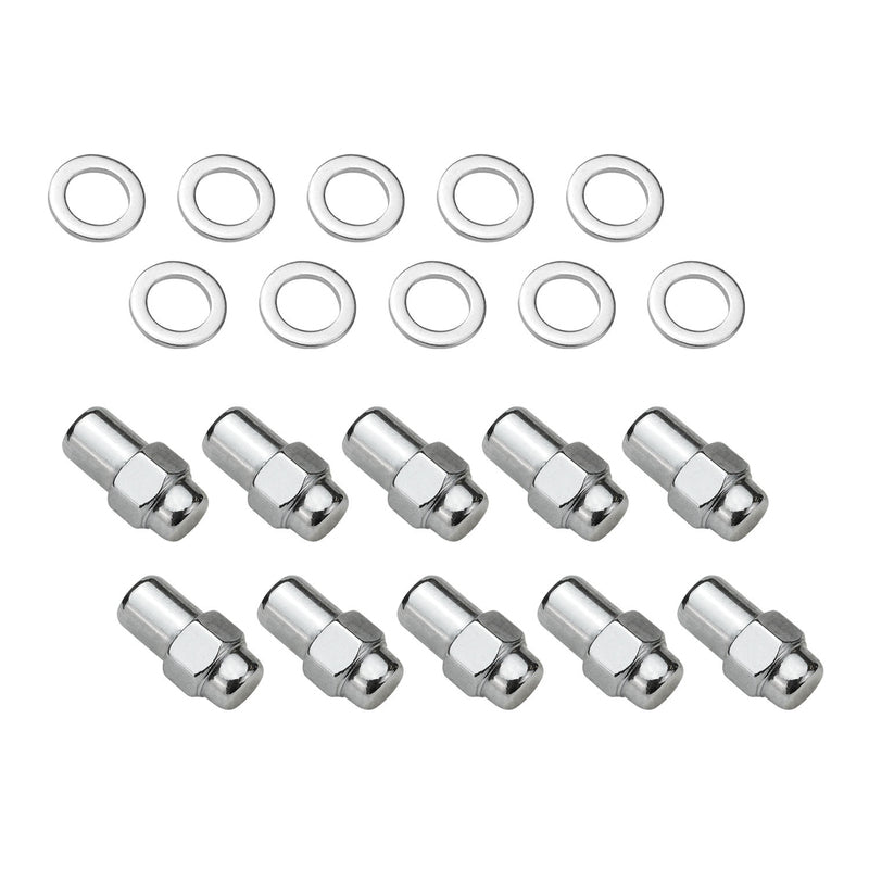 Street Pro Wheels STP-WN5202K10-CHM Wheel Lug Nut Kit Chrome 002 Streetpro Mag Length 1.56 7/16 .700 shank Set of 10