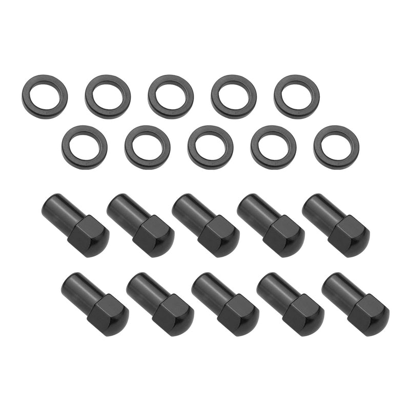 Street Pro Wheels STP-WN5112K10-BLK Wheel Lug Nut Kit Black Street Pro 007 Dome head length 1.70 7/16 1.00 inch shank Set of 10