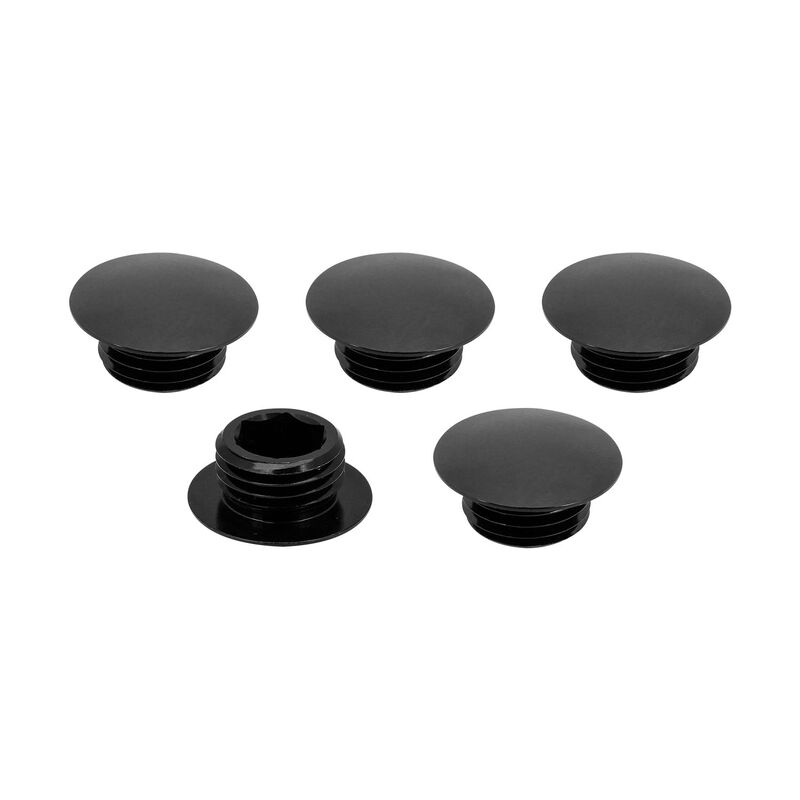 Street Pro Wheels STP-WN6-BO3-BLK Street Pro Wheel Lug Nut Block Off Caps M12 x 1.50 Billet Aluminium Black Set of 5