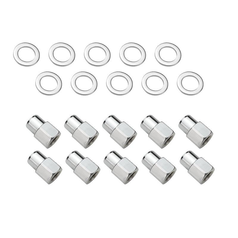 Street Pro Wheels STP-WN5100K10-CHM-OP Wheel Lug Nut Kit, Chrome Open End Medium Mag Length 1.38 1/2' 0.55 Shank Set of 10